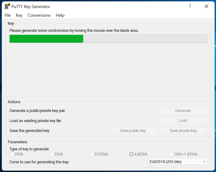 PuTTYgen Randomness