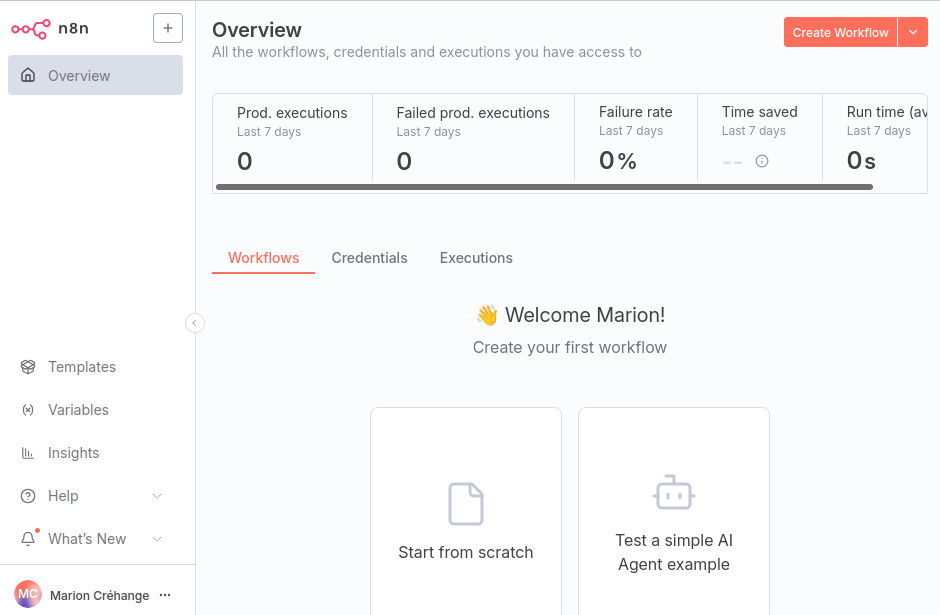 The visual interface of n8n displayed in a browser