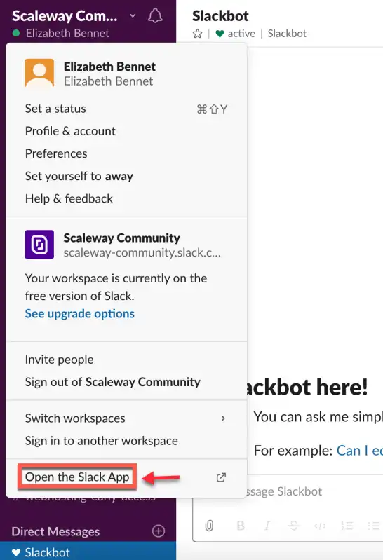 Scaleway Slack Community workspace